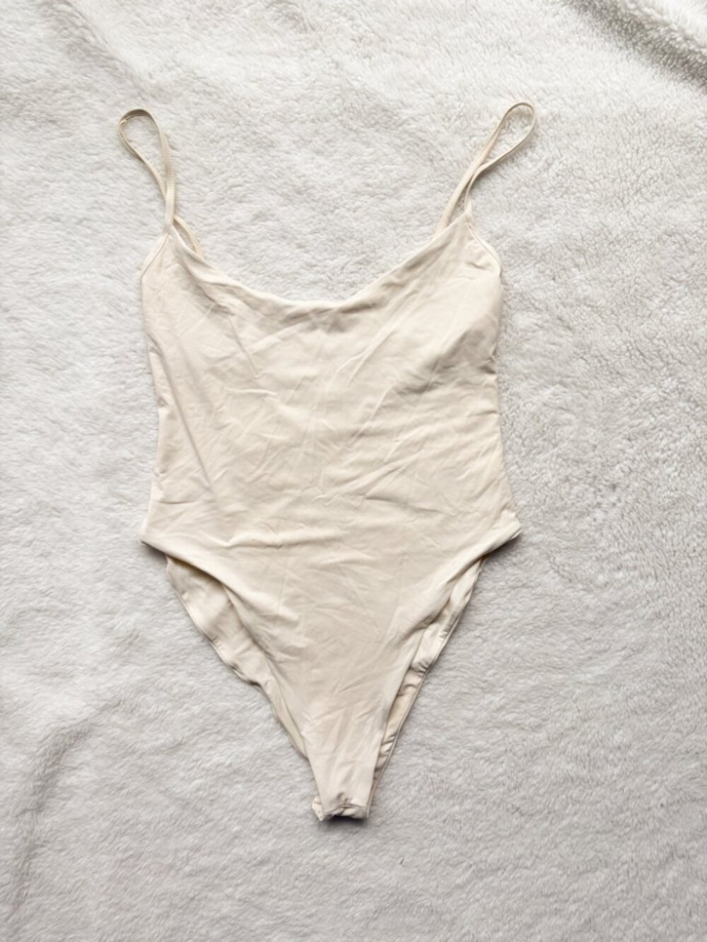 Free People Toast Solid High Cut One Piece Swimsuit M Meringue - Picture 2 of 6